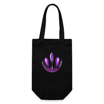 Crocuses Crocus Violet Flowers - Gift Bag for Bottles - black - Front
