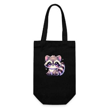 Super Cute Kawaii Baby Racoon - Geschenkbeutel für Flaschen - Schwarz - Vorne