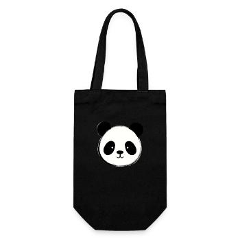 Süßer Panda - Geschenkbeutel für Flaschen - Schwarz - Vorne