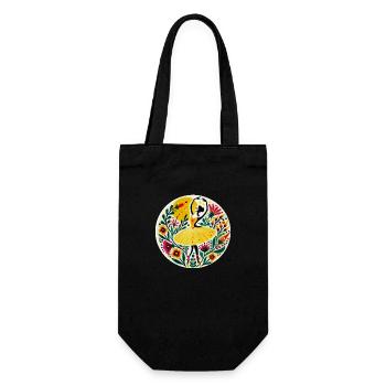 Gelbe Ballerina - Geschenkbeutel für Flaschen - Schwarz - Vorne
