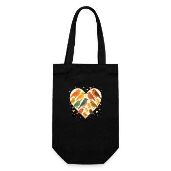 Birds and butterflies - Gift Bag for Bottles - black - Front