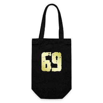 69 Zahl Vintage - Geschenkbeutel für Flaschen - Schwarz - Vorne