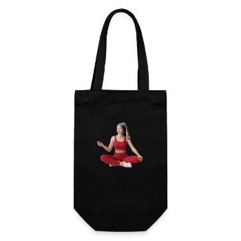 Das Mädchen mit dem Perlenohrring Yoga - Geschenkbeutel für Flaschen - Schwarz - Vorne
