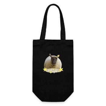 sheep good night - Geschenkbeutel für Flaschen - Schwarz - Vorne