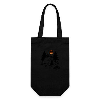 Tent Campfire Camping - Gift Bag for Bottles - black - Front
