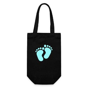 Empreintes de pas empreintes de pieds de bébé petits pieds bleus - Sac à bouteille - noir - Devant