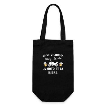 J'aime 2 choses la moto et la bière t-shirt - Sac à bouteille - noir - Devant