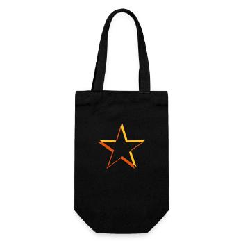 Étoile 3D jaune - Sac à bouteille - noir - Devant