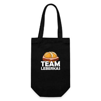 Team Leberkas Fleischkäse Spruch - Geschenkbeutel für Flaschen - Schwarz - Vorne