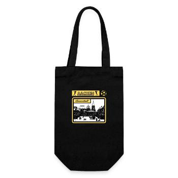 Aachen Kaiserstadt Nostalgie Fan Ölbilddesign - Geschenkbeutel für Flaschen - Schwarz - Vorne