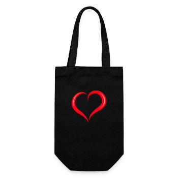 Heart - Gift Bag for Bottles - black - Front