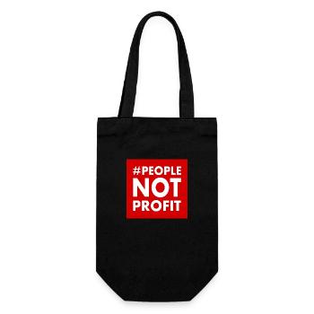 People not profit - Geschenkbeutel für Flaschen - Schwarz - Vorne