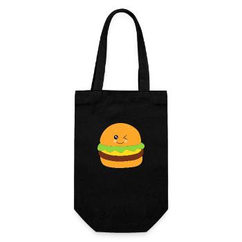 Burger, fast food, essen, kochen - Geschenkbeutel für Flaschen - Schwarz - Vorne