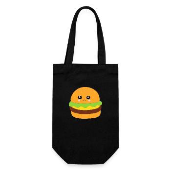 Burger, fast food, essen, kochen - Geschenkbeutel für Flaschen - Schwarz - Vorne