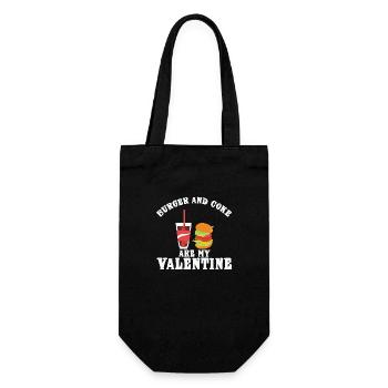 Burger is my Valentine - Gift Bag for Bottles - black - Front