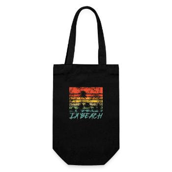 L.A. Beach - Los Angeles Palms Retro - Gift Bag for Bottles - black - Front