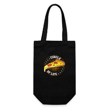 Circle Of Life Funny Pizza Themed Party - Gift Bag for Bottles - black - Front