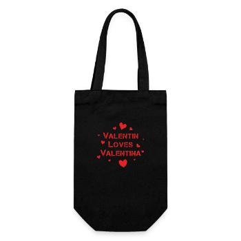 Saint-Valentin Cœurs rouges - Sac à bouteille - noir - Devant