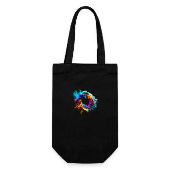 Bunte Staubwolken-Explosion - Geschenkbeutel für Flaschen - Schwarz - Vorne