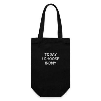 Today i choose irony - Gift Bag for Bottles - black - Front
