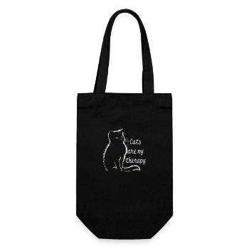 Cat therapy - Gift Bag for Bottles - black - Front