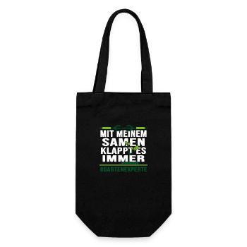 Garten Gartenarbeit Samen Aussaat Pflanzen Gärtner - Geschenkbeutel für Flaschen - Schwarz - Vorne