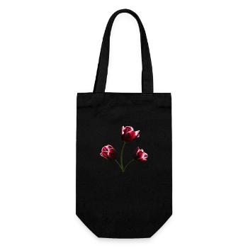 Tulipes bordeaux tulipe - Sac à bouteille - noir - Devant