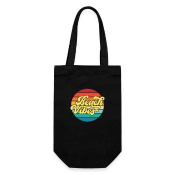 Retro Styled Summer Beach Vibes Design - Gift Bag for Bottles - black - Front