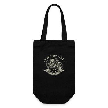 nicht alt Ich bin klassisches T-Shirt Motorrad - Geschenkbeutel für Flaschen - Schwarz - Vorne
