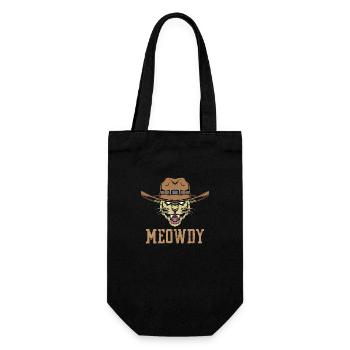 Meowdy - Katze Cowboy - Geschenkbeutel für Flaschen - Schwarz - Vorne