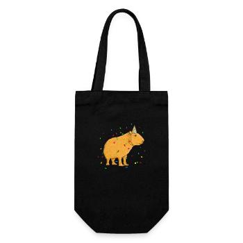 Capybara Geburtstag - Geschenkbeutel für Flaschen - Schwarz - Vorne
