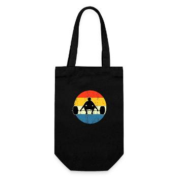 vintage fitness workout sunset - Gift Bag for Bottles - black - Front
