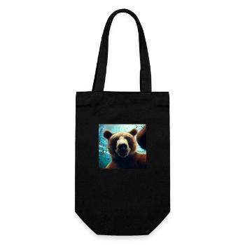 Bear selfie in the underwater kingdom - Gift Bag for Bottles - black - Front