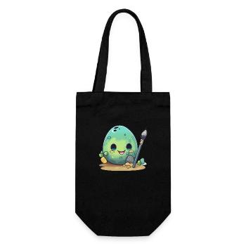 Egg with brush - Gift Bag for Bottles - black - Front