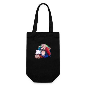 Monkey Loves Nature - Graffiti - Geschenkbeutel für Flaschen - Schwarz - Vorne