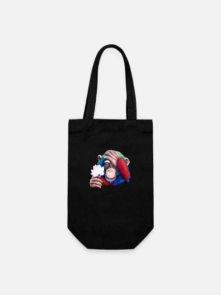 Monkey Loves Nature - Graffiti - Geschenkbeutel für Flaschen - Schwarz