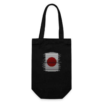 Japan Flagge Used Look Nihon Japanische Fahne - Geschenkbeutel für Flaschen - Schwarz - Vorne
