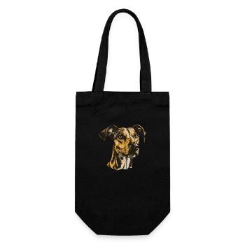 Greyhound Hund Portrait - Geschenkbeutel für Flaschen - Schwarz - Vorne