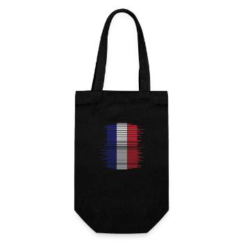 France Flag Distressed Look French Flag - Gift Bag for Bottles - black - Front