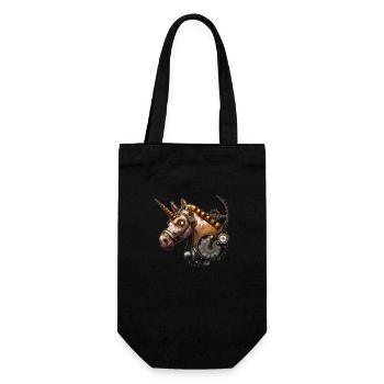 Steampunk Unicorn - Gift Bag for Bottles - black - Front