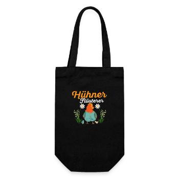 Hühner Flüsterer Bauernhof Huhn Hennen - Geschenkbeutel für Flaschen - Schwarz - Vorne