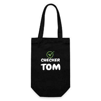 Checker Tom funny shirt for all the Tom in the world - Gift Bag for Bottles - black - Front