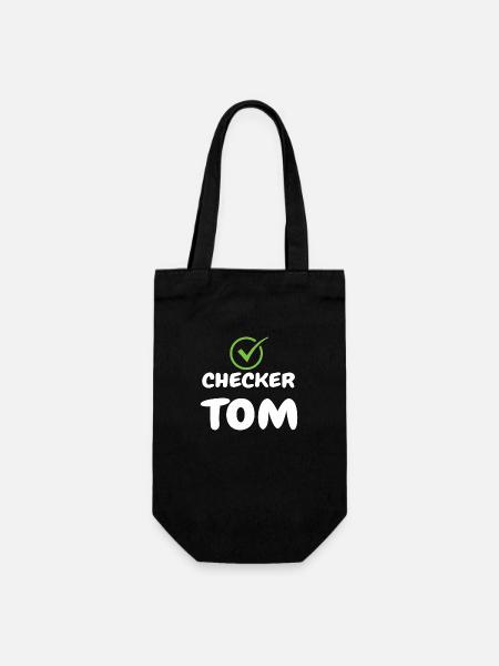 Checker Tom witziges Shirt für alle Tom´s der Welt - Geschenkbeutel für Flaschen - Schwarz