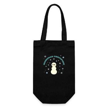 Snowman Certified - Geschenkbeutel für Flaschen - Schwarz - Vorne