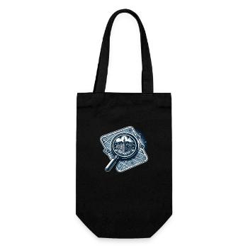 Map with a magnifying glass showing a mansion - Gift Bag for Bottles - black - Front