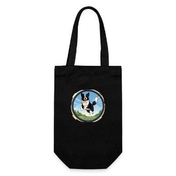 Cheerful Border Collie dog - Gift Bag for Bottles - black - Front