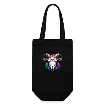 Ziegenhorn Cooles buntes niedliches Neon-Aquarell - Geschenkbeutel für Flaschen - Schwarz - Vorne