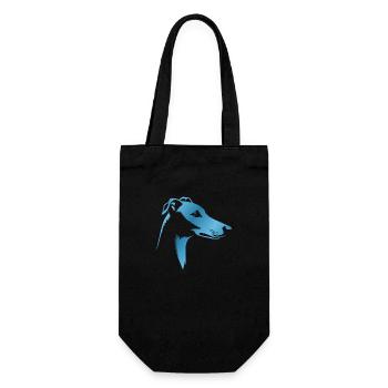 Greyhound Greyhound, Dog Head, Blue Drawing - Gift Bag for Bottles - black - Front