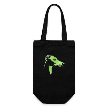 Greyhound Greyhound, Dog Head, Drawing Green - Gift Bag for Bottles - black - Front