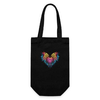 Heart Wings - Gift Bag for Bottles - black - Front